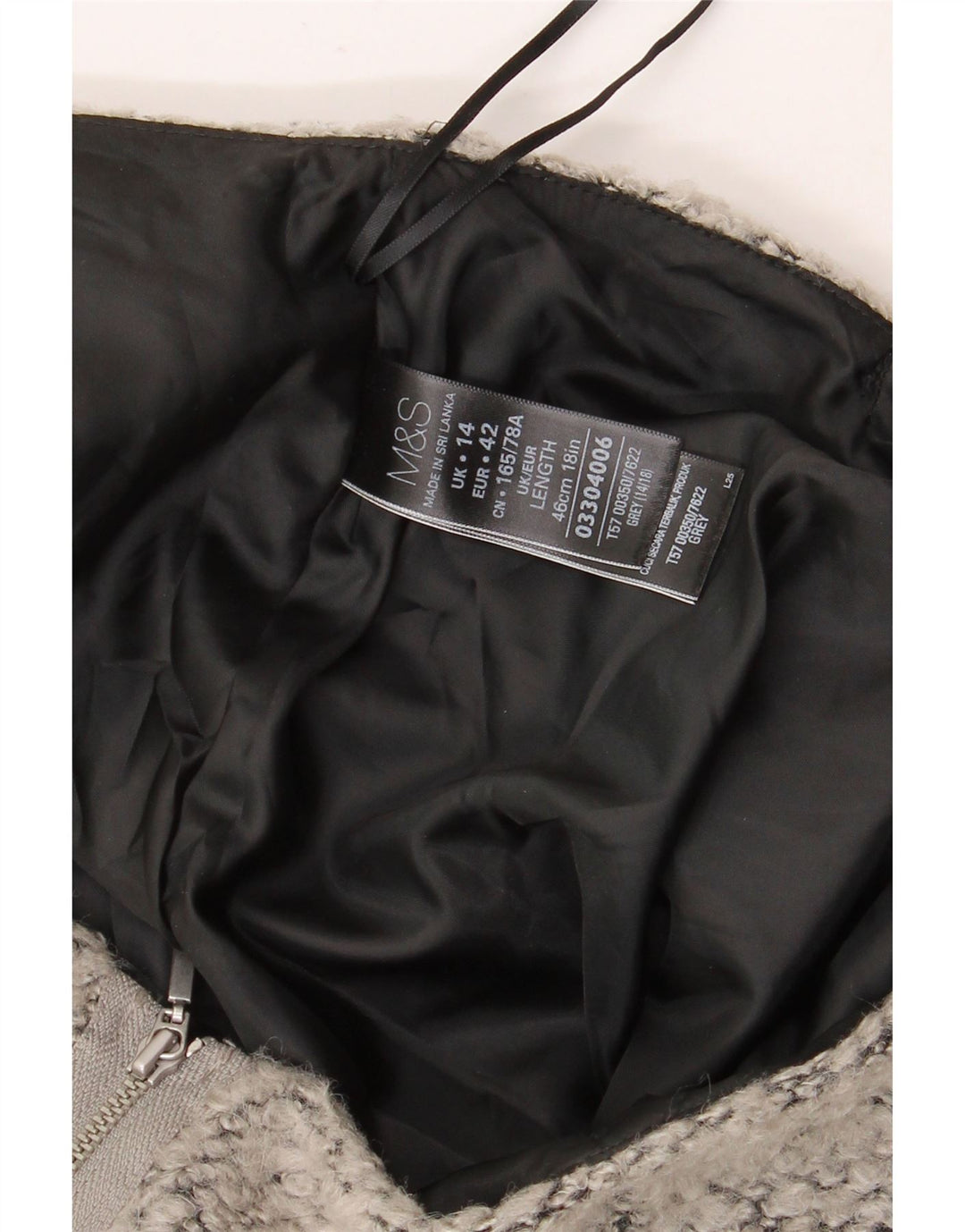 Fustă mini pentru femei Marks & Spencer UK 14 mare W34 poliester cu pete gri