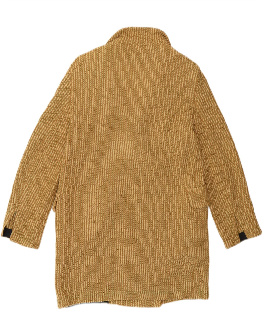 Palton dublu tricot pentru femei Zara UK 10 Bumbac galben mic