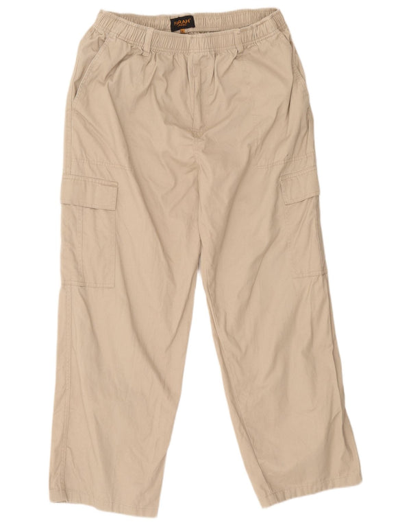 Farah Pantaloni Cargo Drepți Bărbați XL W34 L27 Bej Bumbac