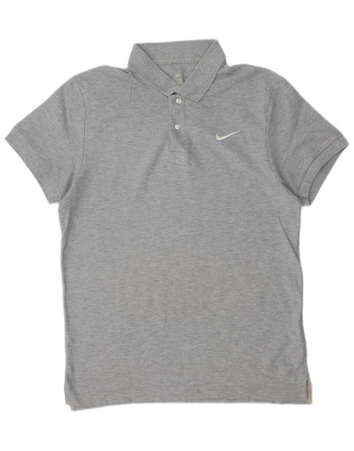 Tricou polo Nike pentru bărbați, bumbac gri mediu