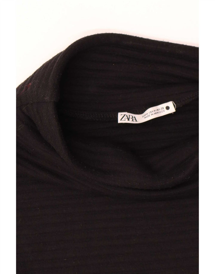 Top femei Zara cu mâneci 3/4 UK 14 Medium Negru Poliester
