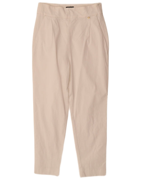 Pantaloni tăiați conici pentru femei LIU JO IT 40 Small W28 L25 Viscoză albă