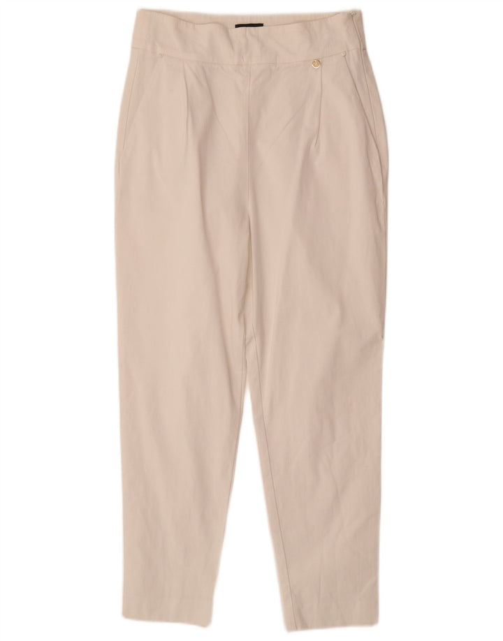 Pantaloni tăiați conici pentru femei LIU JO IT 40 Small W28 L25 Viscoză albă