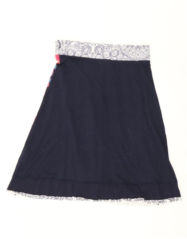 Fusta A-Line Desigual Womens Medium W28 Bleumarin Bumbac Floral