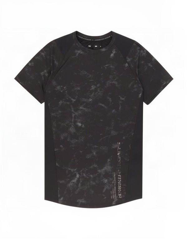 Tricou grafic Under Armour pentru bărbați Heat Gear Top mic negru Tie Dye
