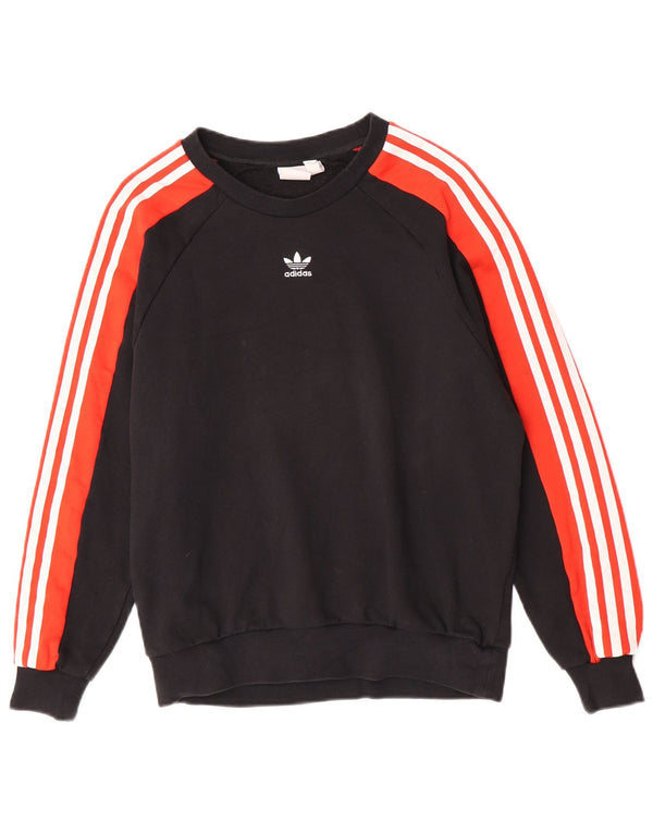 Pulover de hanorac grafic Adidas pentru femei UK 10 Mic negru Colorblock