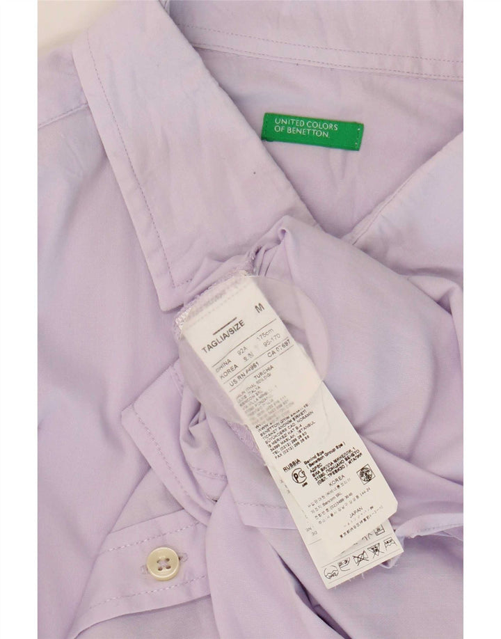 Cămașă Benetton pentru bărbați din bumbac violet mediu