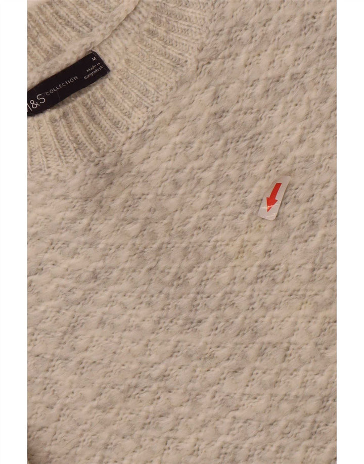 Pulover pentru femei Marks & Spencer cu decolteu rotund UK 14 Medium Gri Acrilic