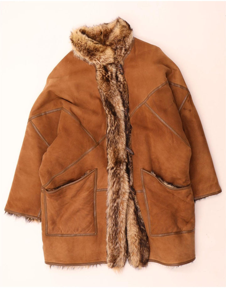 Palton supradimensionat din shearling pentru femei Sinclair EU 40 maro mediu din shearling