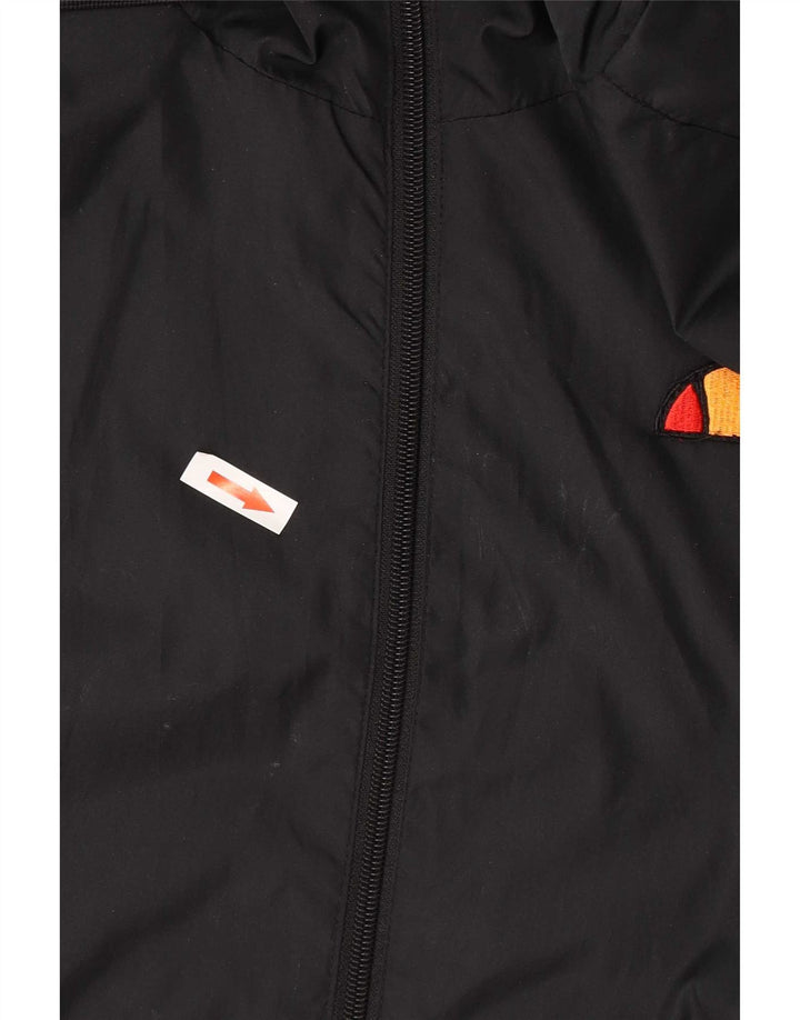 Trening cu glugă grafică Ellesse pentru bărbați. Jachetă mică, neagră, color block