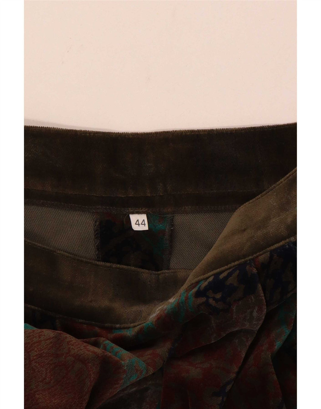 Pantaloni casual de damă vintage cu model abstract IT 44 Medium W26 L34 Maro