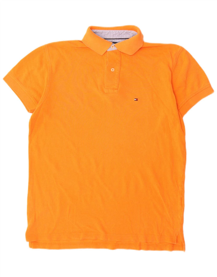 Tricou polo Tommy Hilfiger pentru bărbați, bumbac portocaliu mic