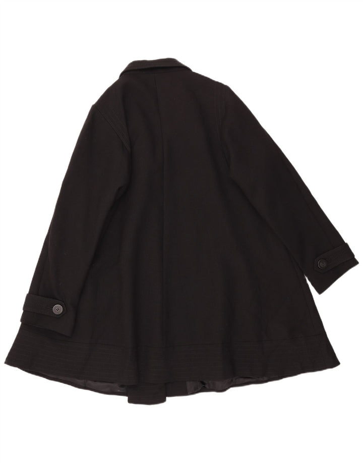 Pardesiu Reiss pentru damă, cu ajustare largă, UK 14, bumbac mediu negru