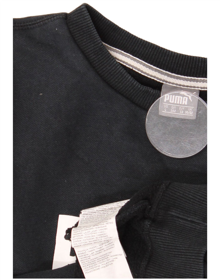 Pulover pentru fete Puma Crop Graphic Pulover 11-12 ani Poliester negru