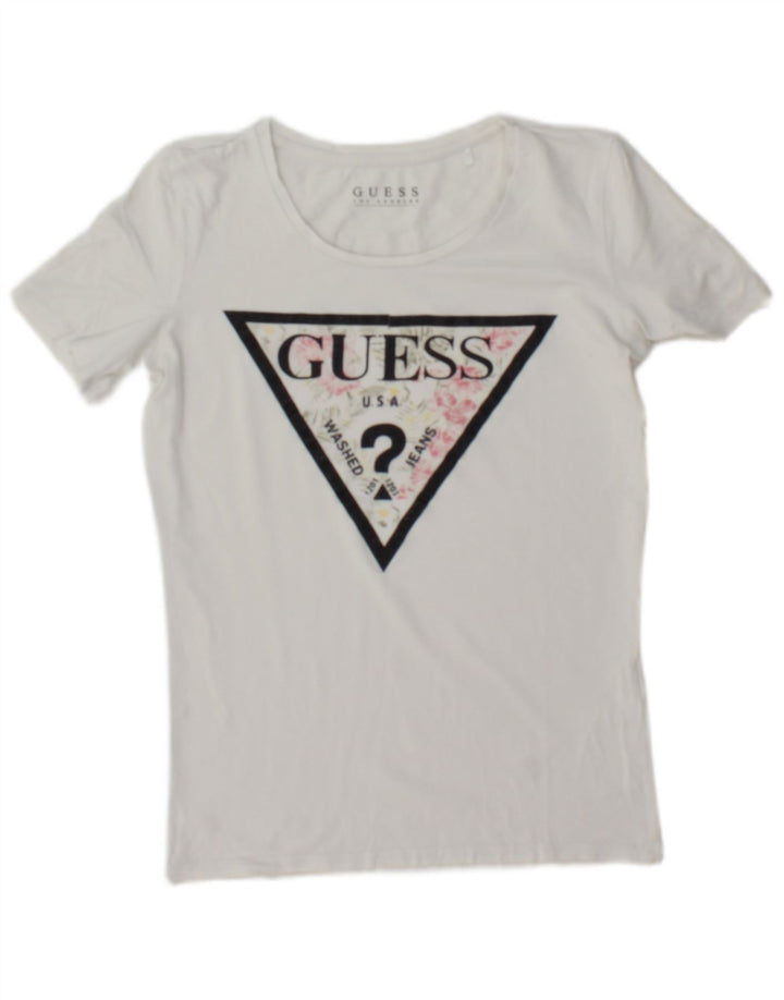 Tricou grafic Guess pentru femei Top UK 12 Medium White