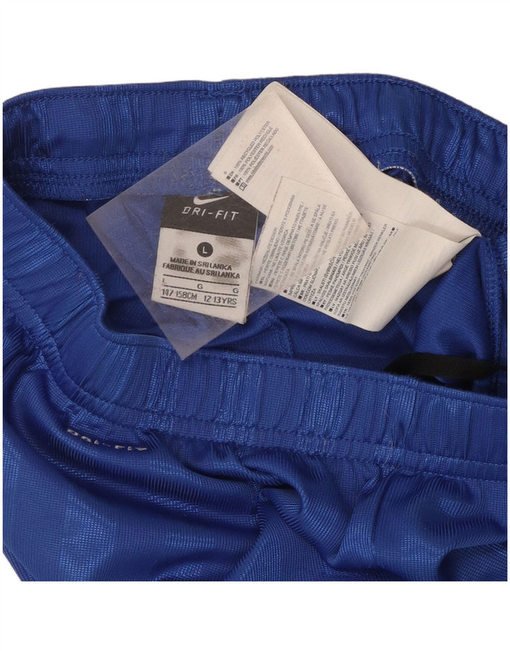 Pantaloni scurți sport Nike Dri Fit pentru băieți 12-13 ani, mari, poliester cu dungi albastre