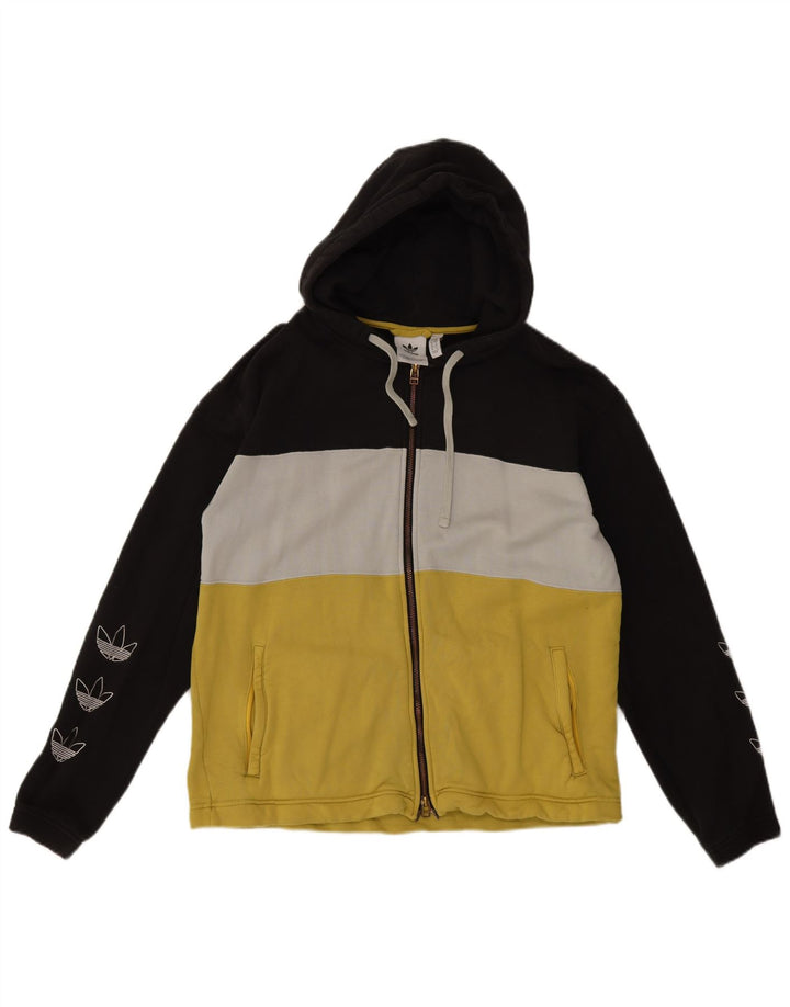 Pulover cu capotă cu fermoar și grafic Adidas pentru bărbați, mediu multicolor