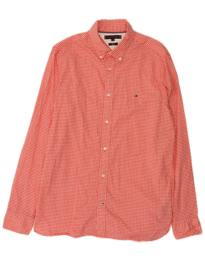 Cămașă pentru bărbați Tommy Hilfiger Slim Fit, mare, roșu, din bumbac