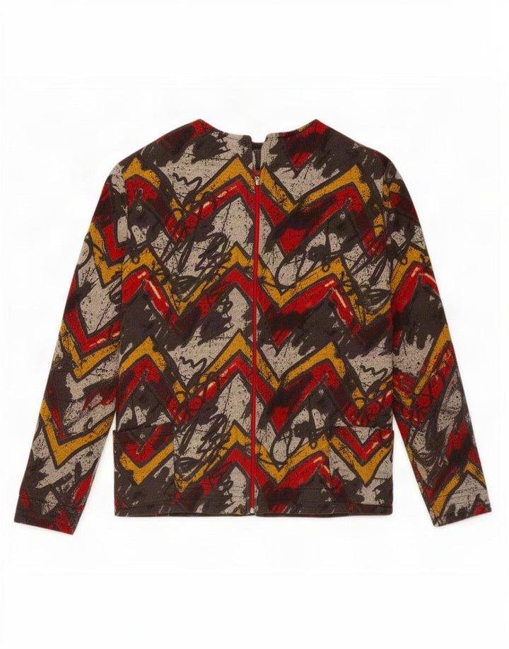 Jachetă de trening vintage pentru femei cu model abstract, UK 18 XL, multicoloră