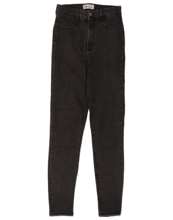 Blugi skinny pentru femei cu talie înaltă Zara EU 36 XS W26 L28 bumbac gri