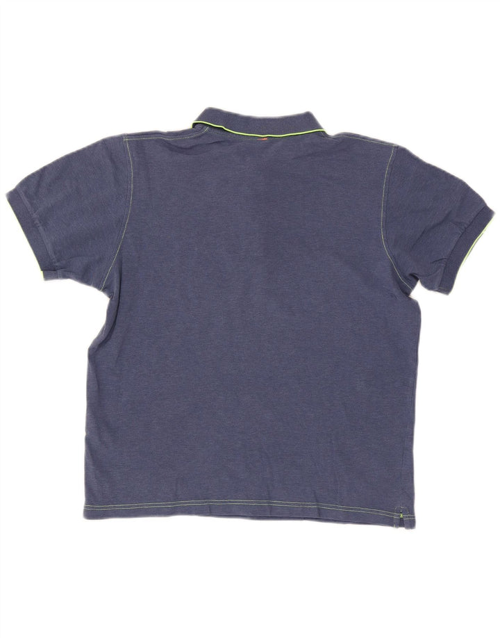 Tricou polo Sun68 pentru bărbați, bumbac, albastru bleumarin mediu