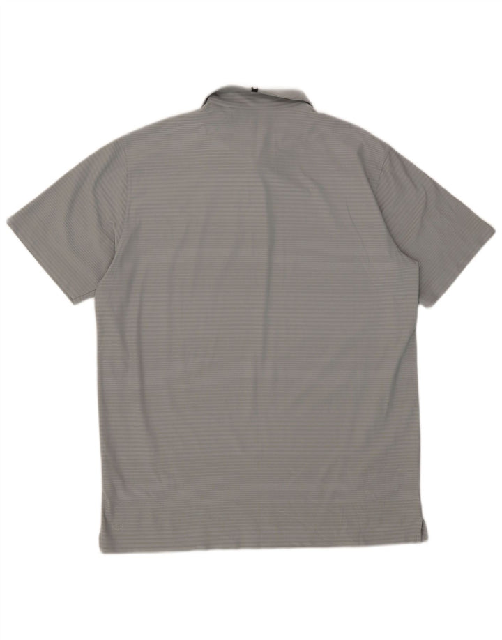 Tricou polo pentru bărbați Puma XL, gri poliester cu dungi