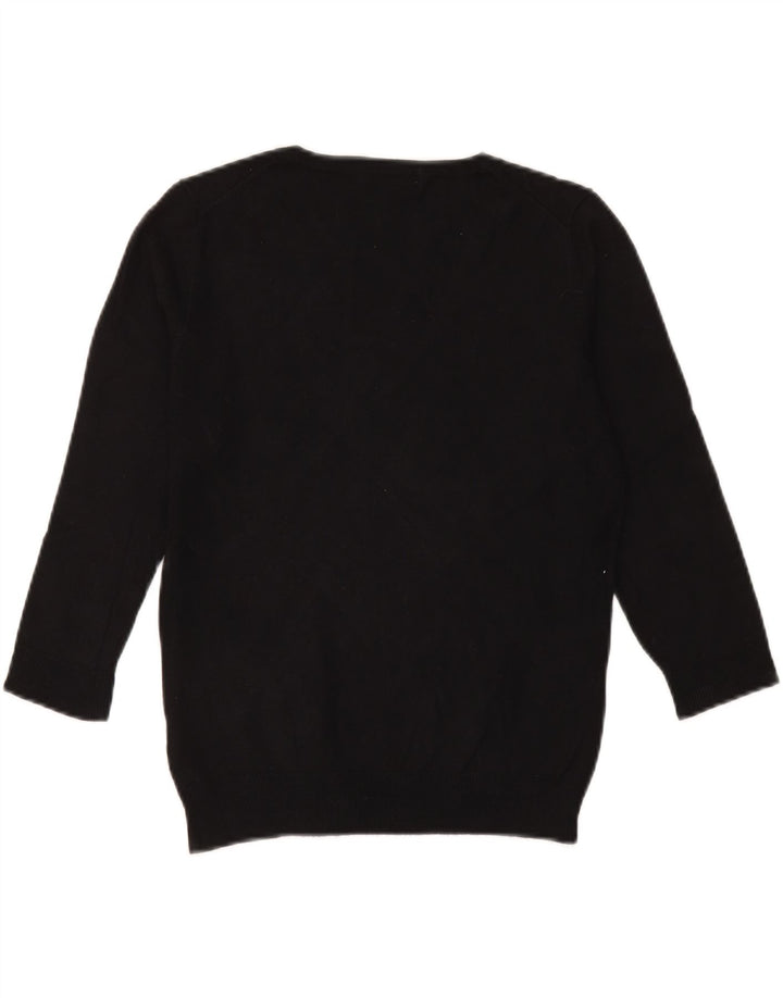 Pulover pentru femei Marks & Spencer, cu mânecă 3/4, cu decolteu în V, UK 12 Medium Negru
