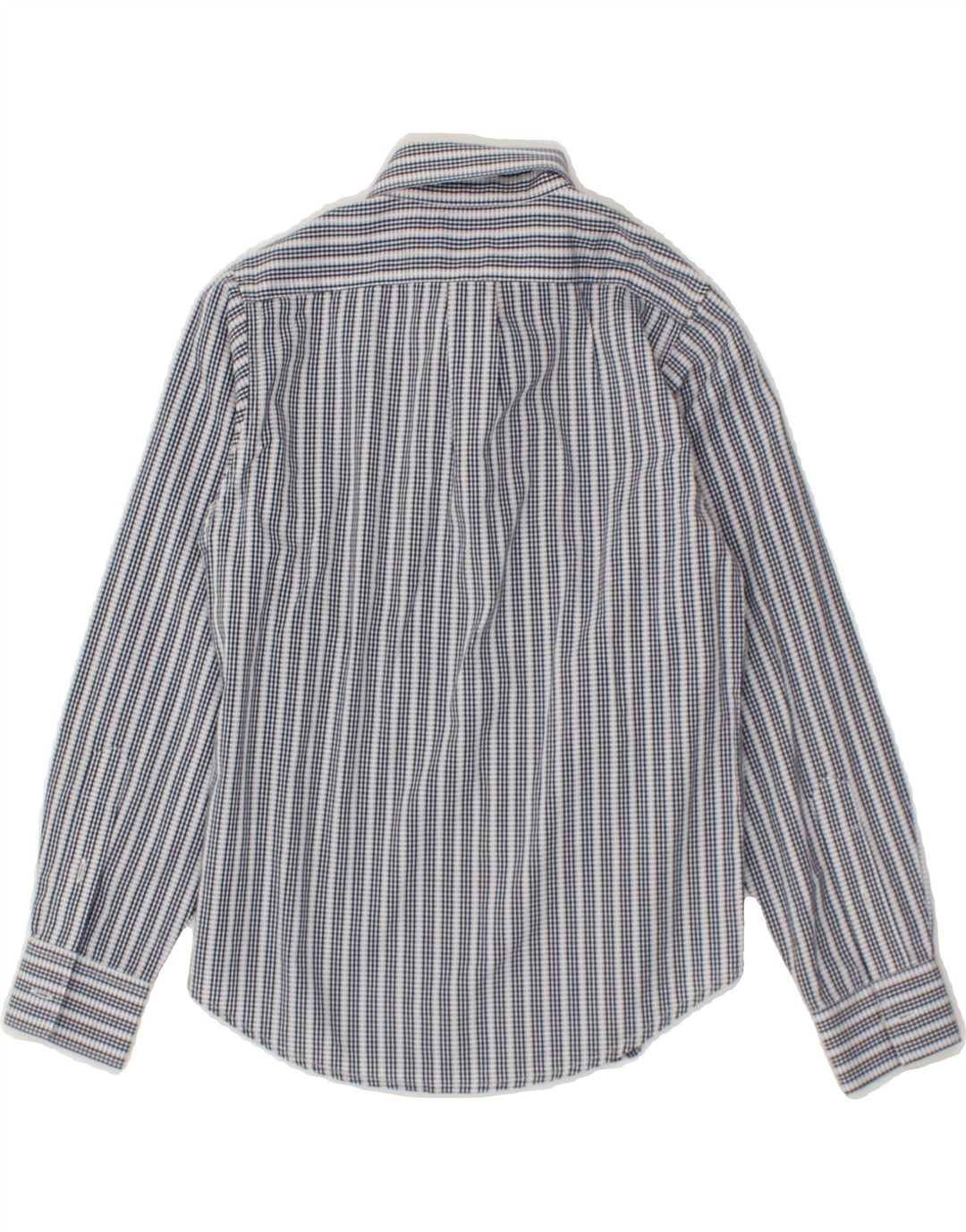 MOSCHINO Boys Shirt 7-8 Years Navy Blue Striped Cotton Vintage Moschino and Second-Hand Moschino from Messina Hembry 