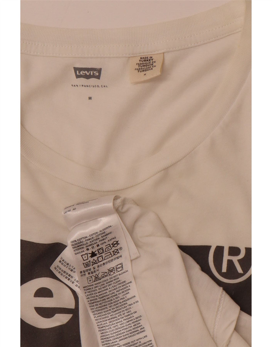 Tricou grafic pentru femei LEVI'S Top UK 12 Bumbac alb mediu