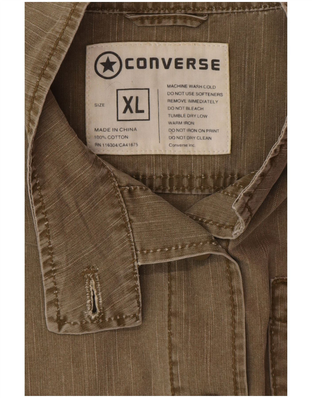 Jachetă pentru femei CONVERSE UK 18 XL, bumbac kaki