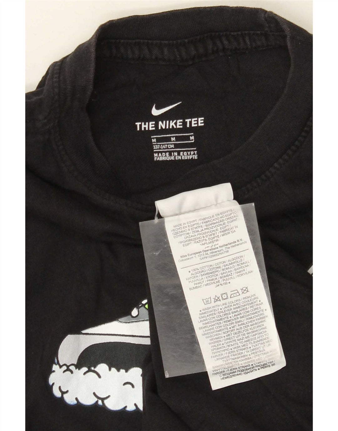 Tricou grafic Nike pentru băieți Top 10-11 ani bumbac negru mediu