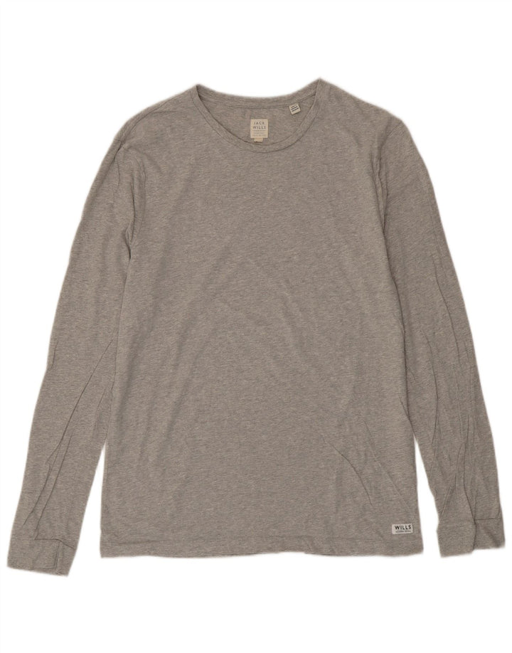 JACK WILLS Top pentru bărbați cu mânecă lungă din bumbac gri mediu