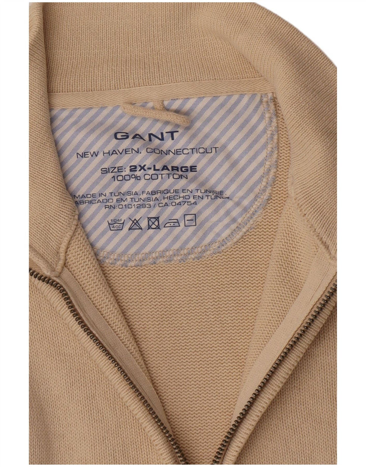 Pulover cardigan pentru bărbați Gant, bumbac bej 2XL