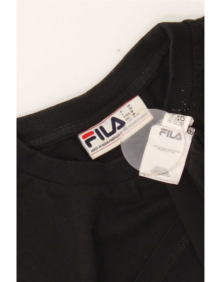 Tricou grafic Fila pentru bărbați Top Medium Negru Bumbac
