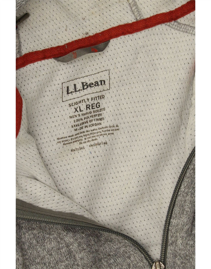 Pulover cu glugă cu fermoar L.L.Bean pentru bărbați XL poliester gri