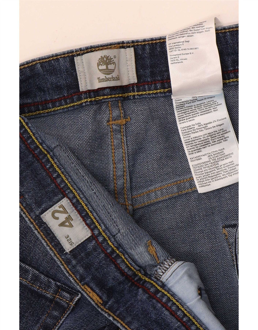 Blugi drepti pentru bărbați Timberland W42 L32 Bumbac albastru