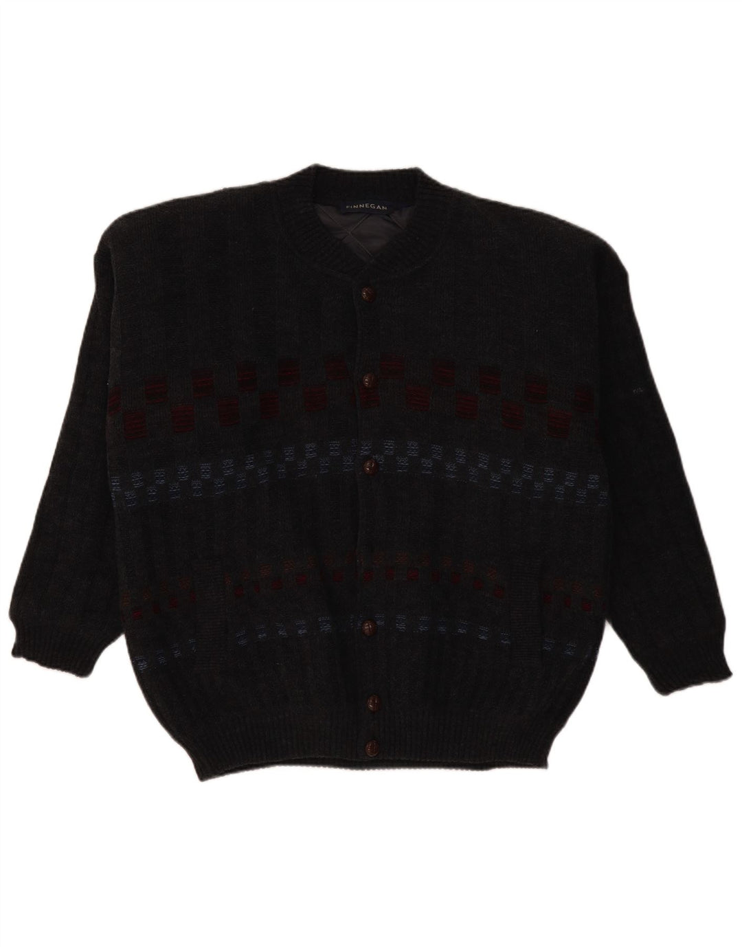 Pulover cardigan pentru bărbați FINNEGAN, mare, gri geometric, acrilic