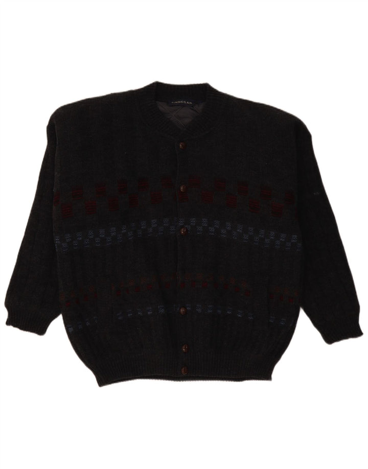 Pulover cardigan pentru bărbați FINNEGAN, mare, gri geometric, acrilic