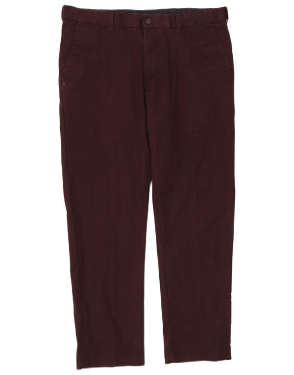 Pantaloni chino drepți pentru bărbați Marks & Spencer W38 L31 bumbac burgundy