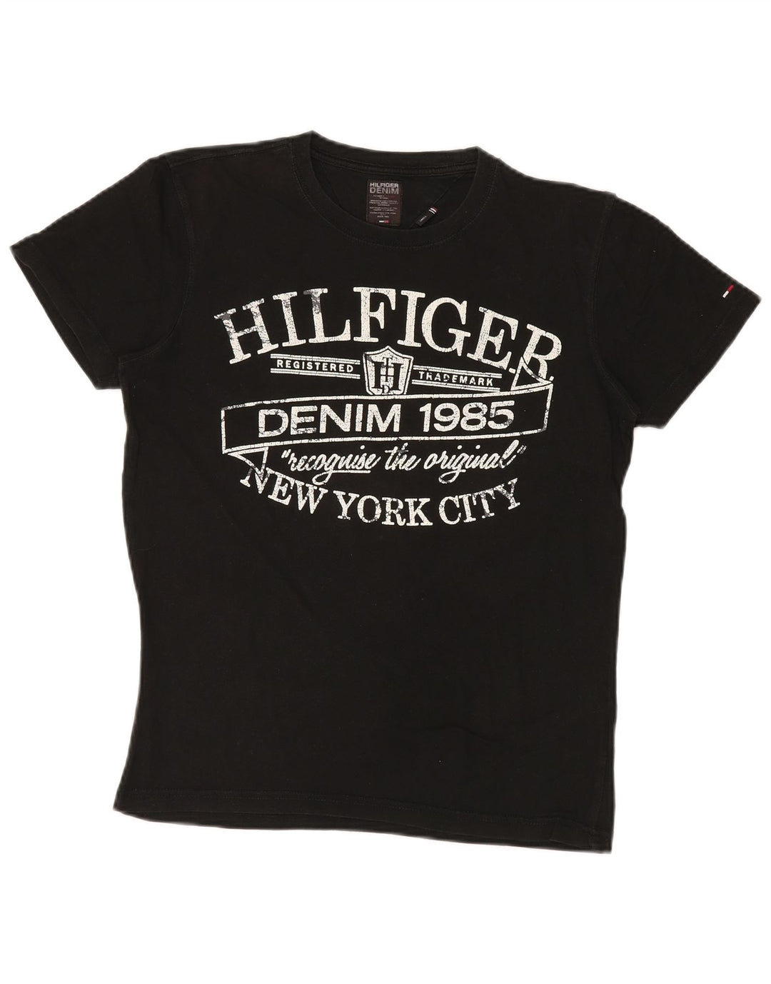 TOMMY HILFIGER Tricou grafic pentru bărbați Top mic bumbac negru