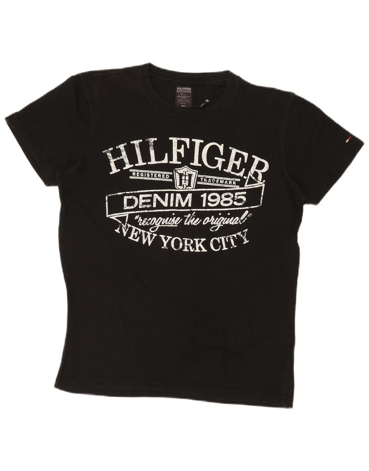 TOMMY HILFIGER Tricou grafic pentru bărbați Top mic bumbac negru