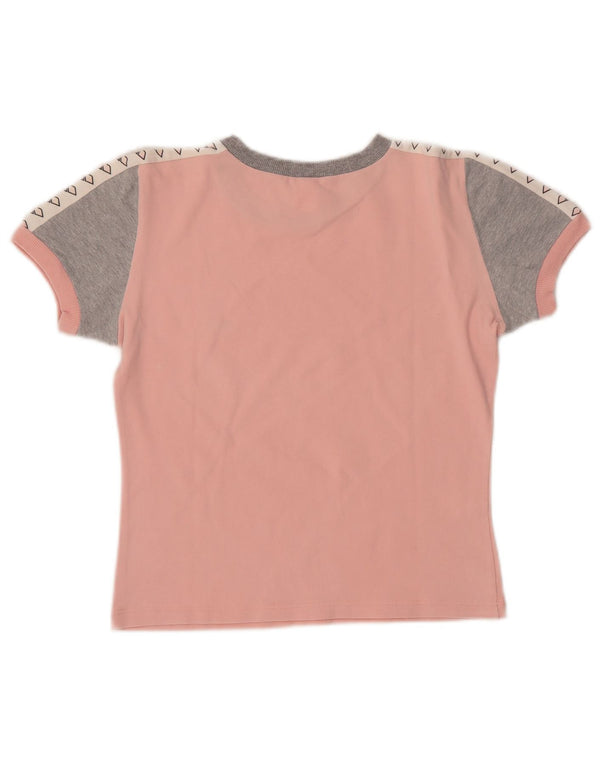 ARENA Tricou cu grafic crop pentru femei Top UK 14 Medium Pink Colorblock Bumbac