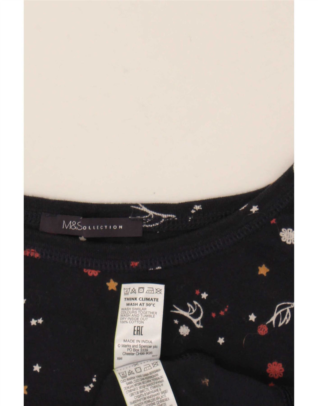 Top cu mâneci 3/4 pentru femei Marks & Spencer, cu model abstract, UK 20 2XL, bleumarin