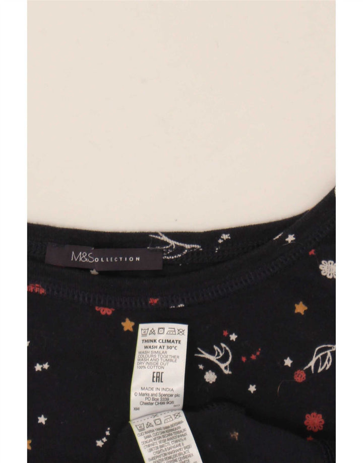 Top cu mâneci 3/4 pentru femei Marks & Spencer, cu model abstract, UK 20 2XL, bleumarin