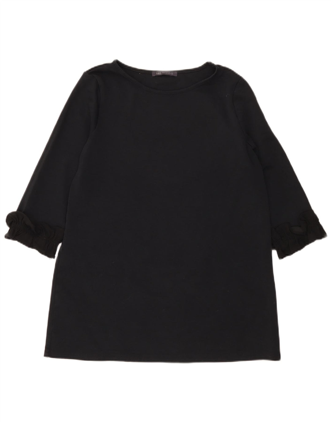 Top cu tunică cu mâneci 3/4 pentru femei Marks & Spencer UK 12 bumbac mediu negru