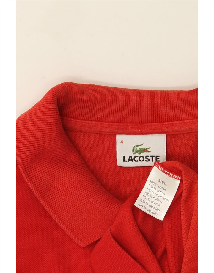 Tricou polo Lacoste pentru bărbați, mărimea 4, bumbac roșu mediu