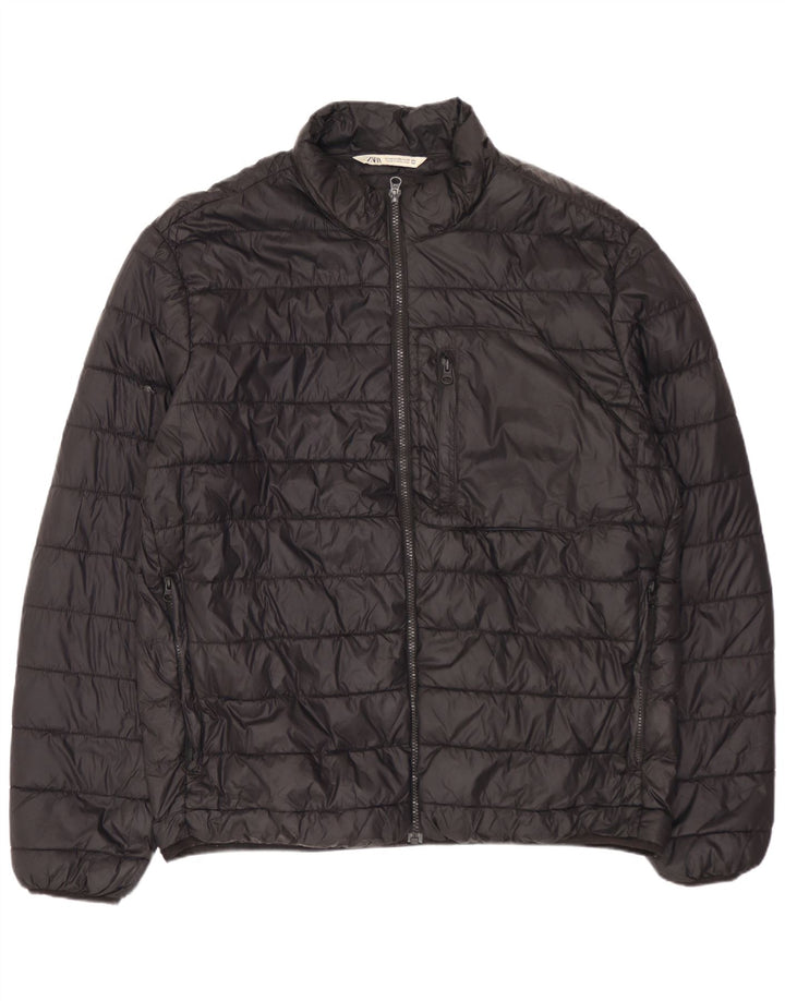 Jachetă căptușită pentru bărbați ZARA UK 44 2XL Nylon negru