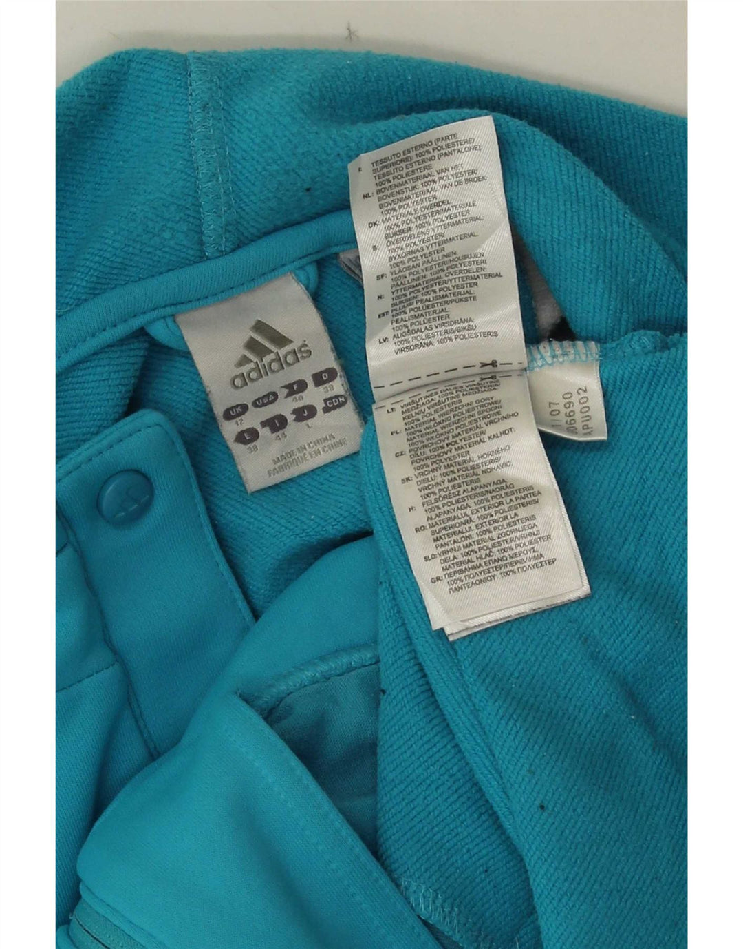 Pulover Adidas pentru femei, cu fermoar, UK 12, albastru mediu, poliester
