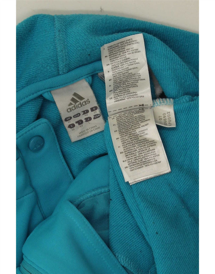 Pulover Adidas pentru femei, cu fermoar, UK 12, albastru mediu, poliester