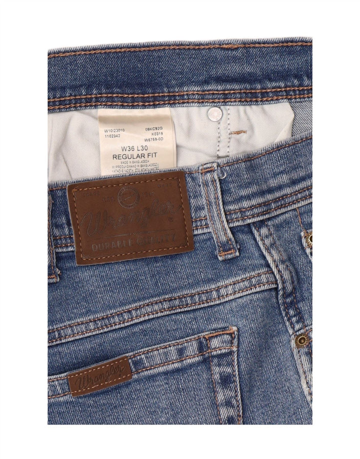 WRANGLER Blugi drepti pentru bărbați W36 L30 Bumbac albastru